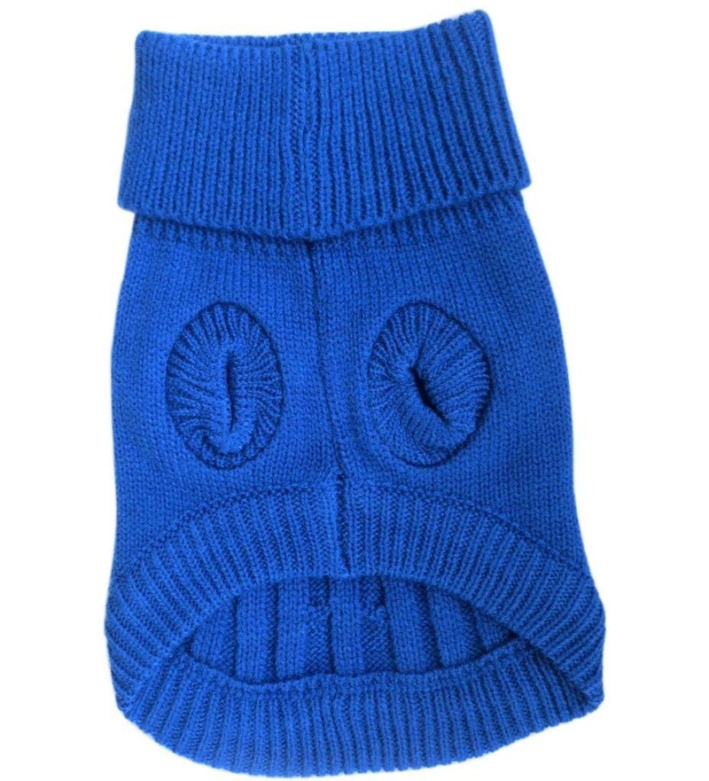 FAMI Dog Clothes Dogs Sweater Soft Puppies Clothing Winter Puppy Sweaters Warm Outfit for Dogs Small XS S Cat Apparel (DarkBlue,Medium)